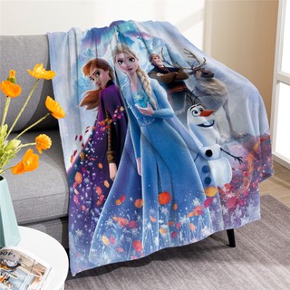 Chăn nỉ Flannel in hình Frozen Elsa và Anna, mềm mại, thoáng khí, giữ ấm, phù hợp giường ngủ và điều hòa