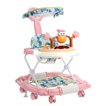 Xe tập đi trẻ em mới 6/7-18 tháng chống lăn đa năng với âm nhạc khung đi bộ đẩy tay/xe tập đi đa năng cho bé