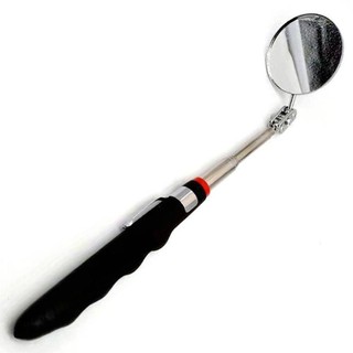 Gương kiểm tra kính thiên văn ROOMYCO, Mở rộng gương tròn bằng thép không gỉ 24-73cm, màu đen linh hoạt 360° Gương kiểm tra xe