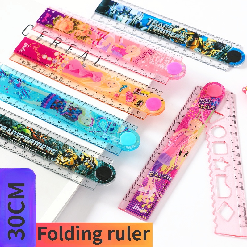 30cm barbie princess folding ruler wave line ruler set đồ dùng học tập ...