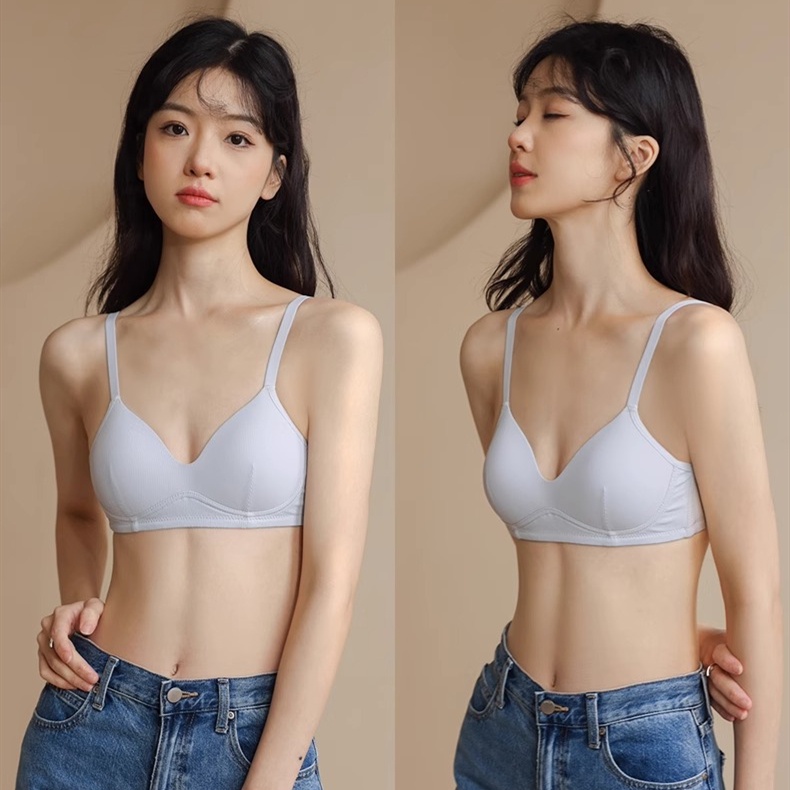 Áo Ngực 3 / 4 Cúp Nhỏ Không Gọng Mềm Mại Thân Thiện Với Da Không Đường May Cho Nữ