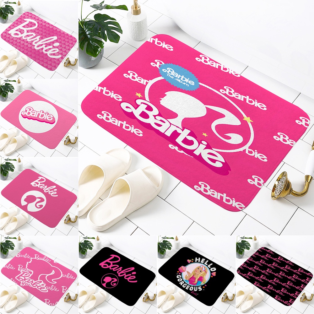 Pink barbie door mat slip-resistant rugs pad phòng tắm vòi hoa sen tắm non-slip mats thảm trang trí nội thất (60x40cm)