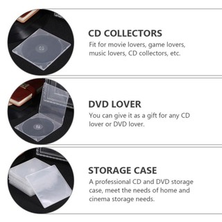 [Còn hàng] SCANDIFY Hộp PP vuông 20 chiếc, CD trong suốt phong cách mỏng, Vỏ PP đĩa đơn di động có thể cài đặt Hộp lưu trữ DVD CD