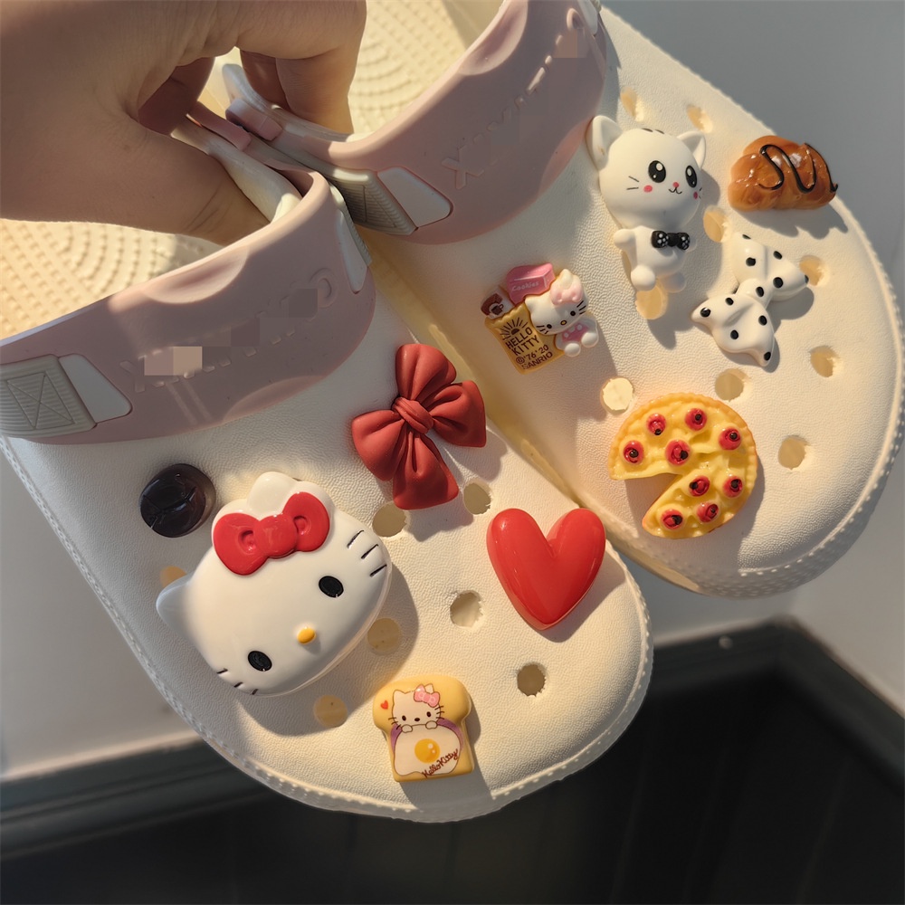 Bộ Ghim Hình Hello Kitty Và Nơ Đính Pha Lê Trang Trí Giày Crocs Cho Bé |  Shopee Việt Nam