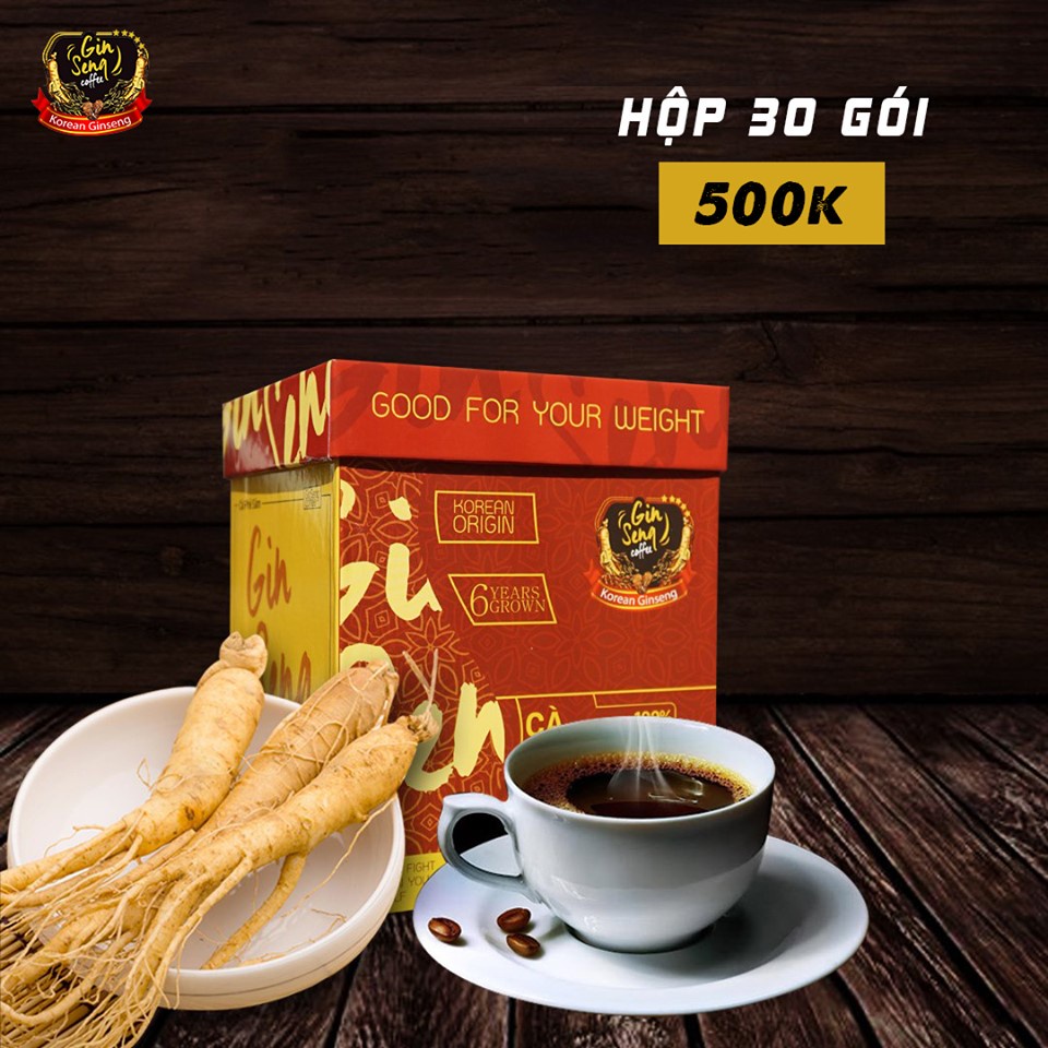 🆗.(Đã bán 47) (Ship hỏa tốc) Cà Phê Sâm Ginseng kháng mỡ, giữ dáng, đẹp da