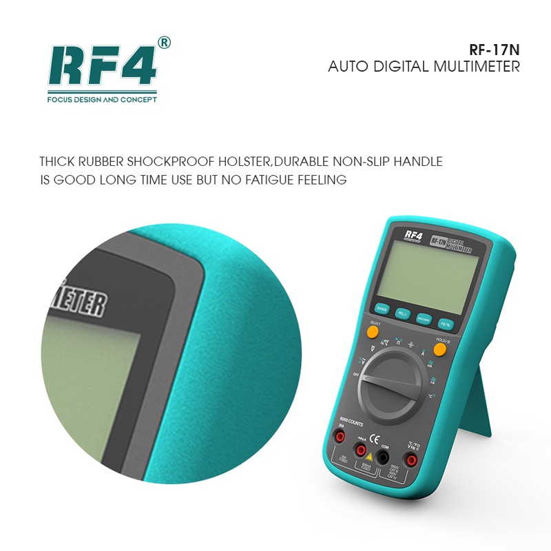 RF4 RF-17N Đồng hồ vạn năng đa chức năng Digita Tự động kiểm tra nhiệt độ Transistor Tester Eser Kẹp Đồng hồ vạn năng
