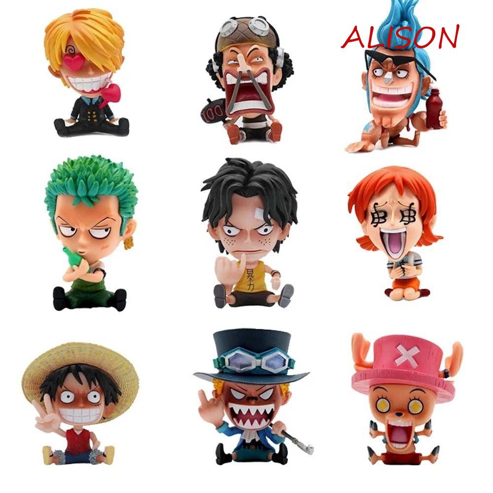 ALISON Monkey D Luffy Model Toy Christmas Gift 9CM Miniature Sanji Ace ...