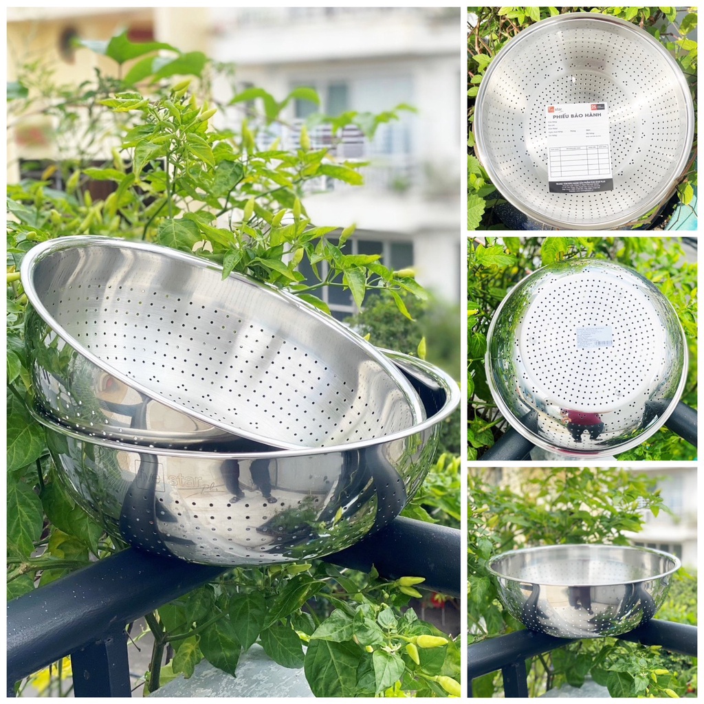 RỔ INOX 304 FIVE STAR 30CM SIÊU BÓNG ĐẸP [Có sẵn] [Chính hãng] [Ảnh ...