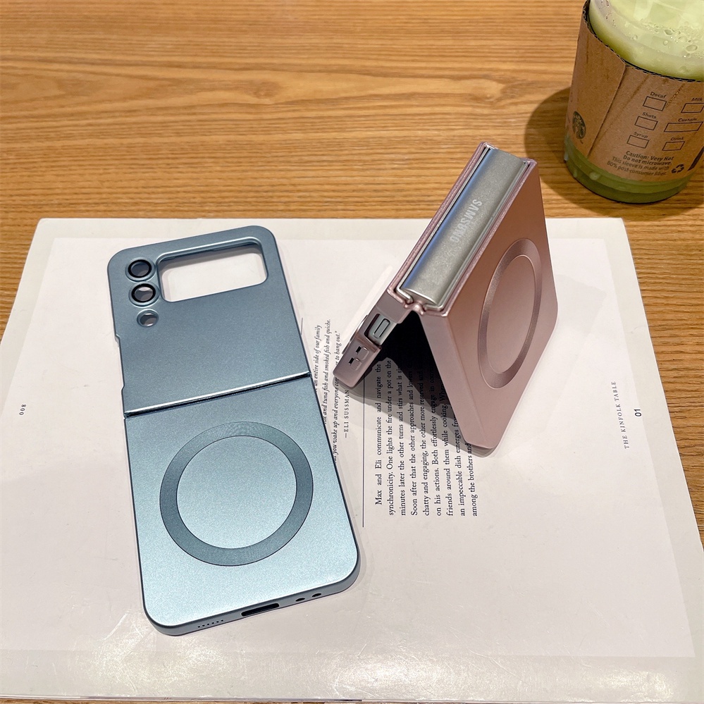 Ốp điện thoại thời trang bảo vệ cho Samsung Galaxy Z Flip 6 5 4 3 5G Ốp điện thoại chống sốc cho Galaxy Z Flip6 phong cách tối giản Với vỏ điện thoại hút từ tính
