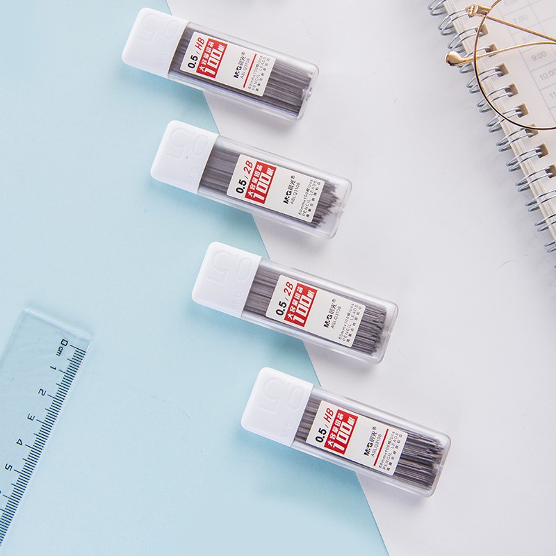 M&G Hộp Đựng Bút Chì Tự Động 2b / hb Bằng Nhựa resin Chì Sức Chứa Lớn 100 Cái / Hộp Đơn m Và g