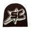 Mũ beanie nữ Woke Mũ bảo vệ tai ấm áp Mũ thanh thiếu niên Jacquard Chữ cái Mũ thủ công