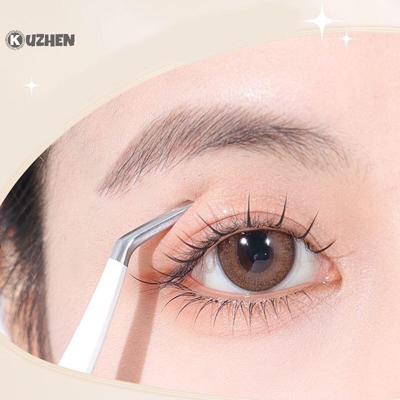 Kuzhen Nhíp Gắn Mi Giả Bằng Thép Không Gỉ Chống Tĩnh Điện Độ Chính Xác Cao Kèm Đầu Sợi Trang Điểm
