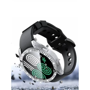 Kính + Ốp Lưng Cho Samsung Galaxy Watch 6 40mm 44mm Phụ Kiện Bling Kim Cương PC + Bảo Vệ Màn Hình Galaxy Watch 6 Cover Case