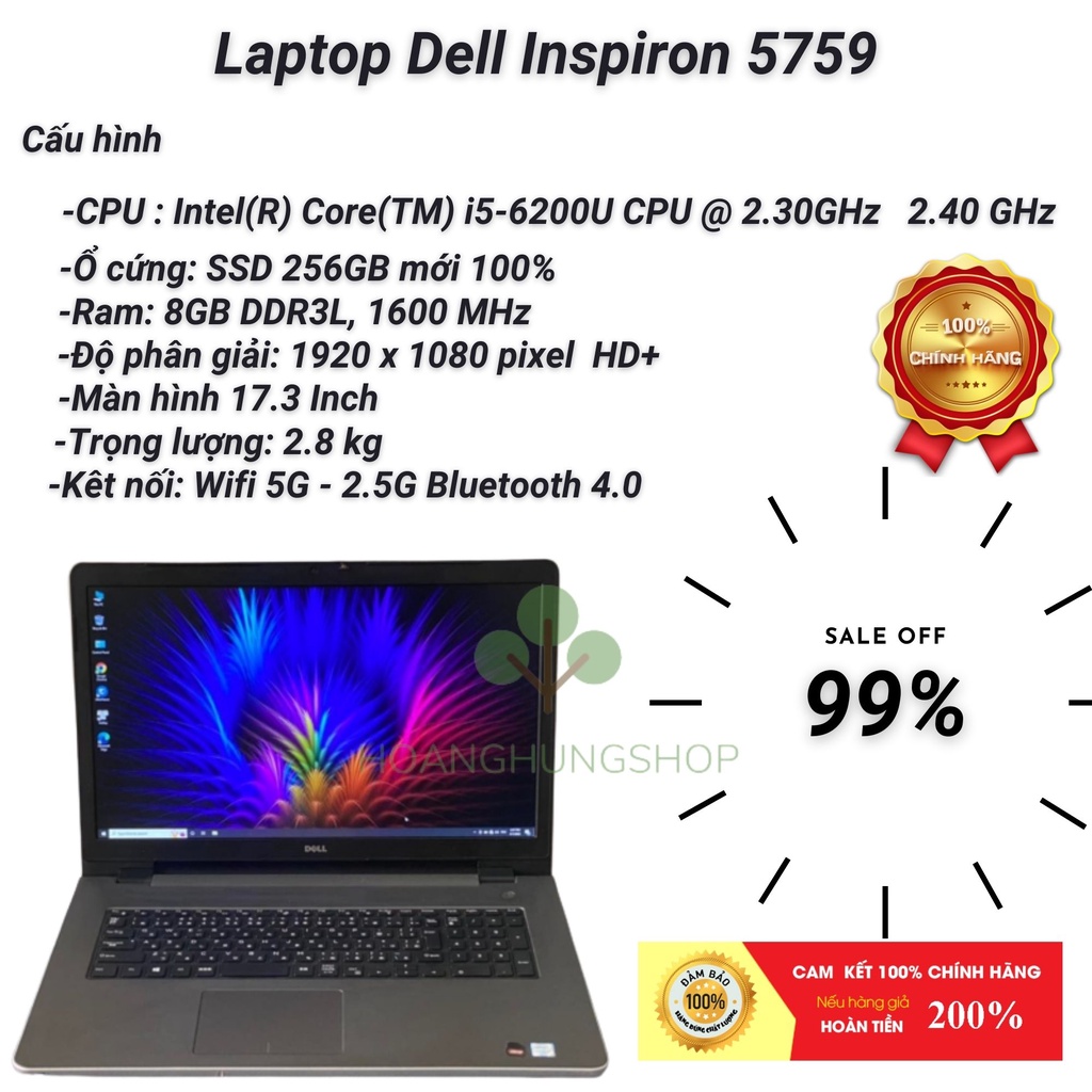 DELL Inspiron 5759 i5 8G HDD 美品（Laptop cũ Dell Inspiron