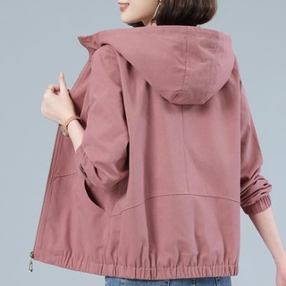 Áo Khoác cotton Có Mũ Trùm Dáng Rộng Ngắn Phong Cách Hàn Quốc Thời Trang Xuân Thu Hàng Mới 2022 Dành Cho Bạn Nữ Trung Niên