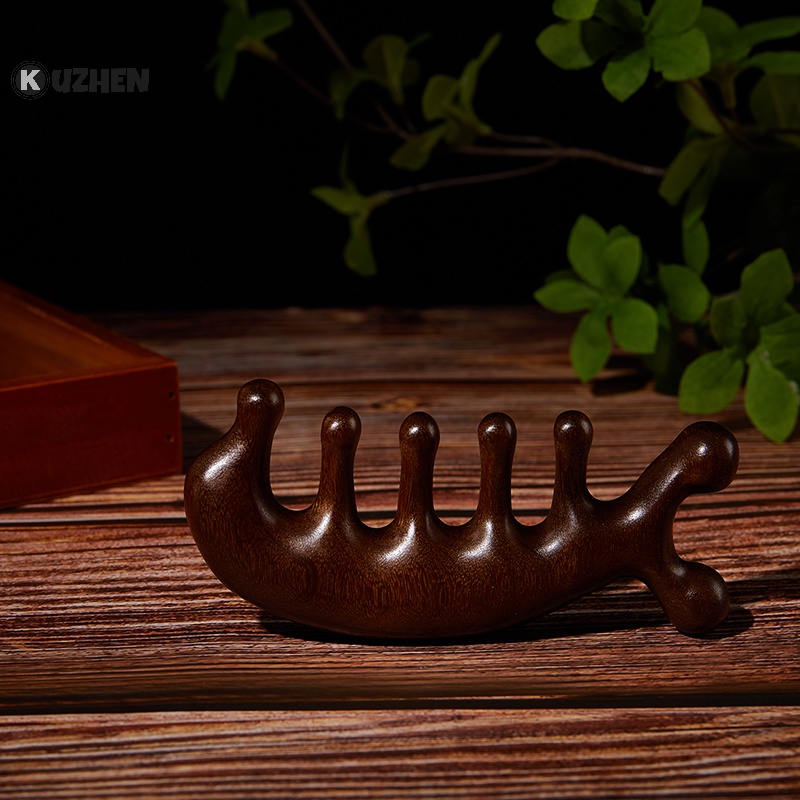 Lược mát xa da đầu KUZHEN năm răng rộng chống tĩnh điện nóng