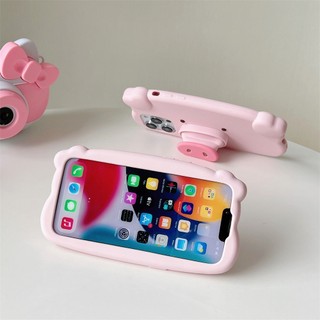 Ôp Điện Thoại Silicon Dẻo Hình Heo Hồng 3d Kèm Giá Đỡ Cho iphone 14 15 pro max 15 14 13 12 pro max 11 pro 14 plus xs max xr Ốp
