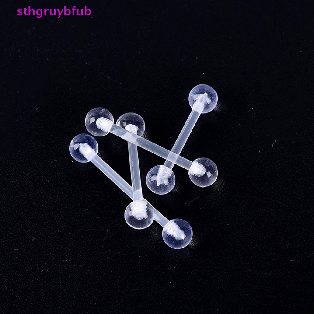 Set 10 Khuyên Lưỡi Bằng Acrylic Trong Suốt Cá Tính