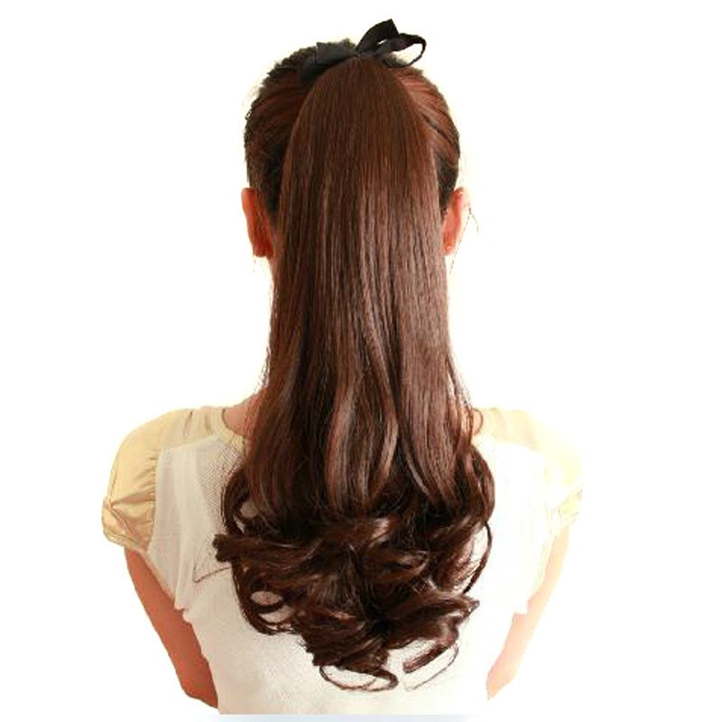 Dây đeo thẳng đuôi ngựa nối tóc đuôi ngựa kẹp tóc giả tóc thẳng tóc dài giả đuôi ngựa
