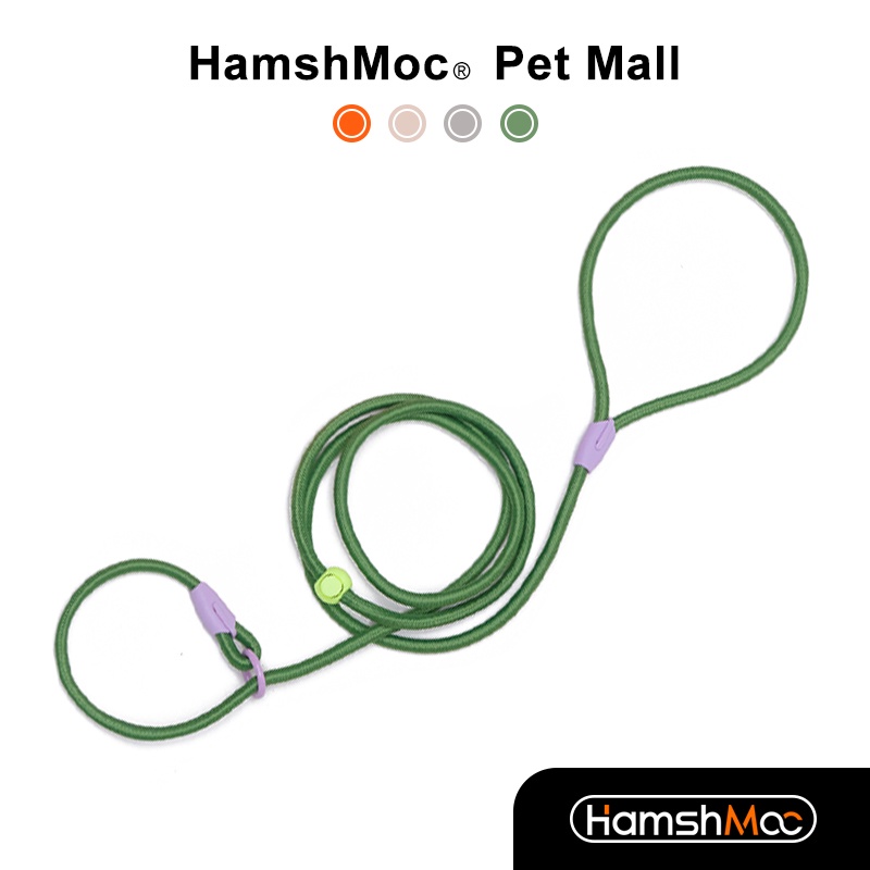 HamshMoc Dây xích chó hình chữ P tích hợp cổ và dây, huấn luyện trượt, phụ kiện đi bộ cho chó