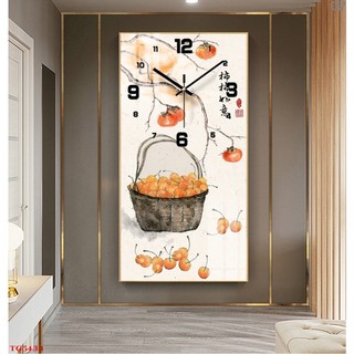 Tranh Đồng Hồ Treo Tường Cây Hồng Chín Mọng - Tranh Tráng Gương Tri Ân Thầy Cô 20/11
