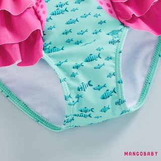 Bộ áo liền quần mùa hè cho bé gái MGG-Toddler Bikini, Bộ đồ bơi không tay in hình cá nhỏ Flamingo