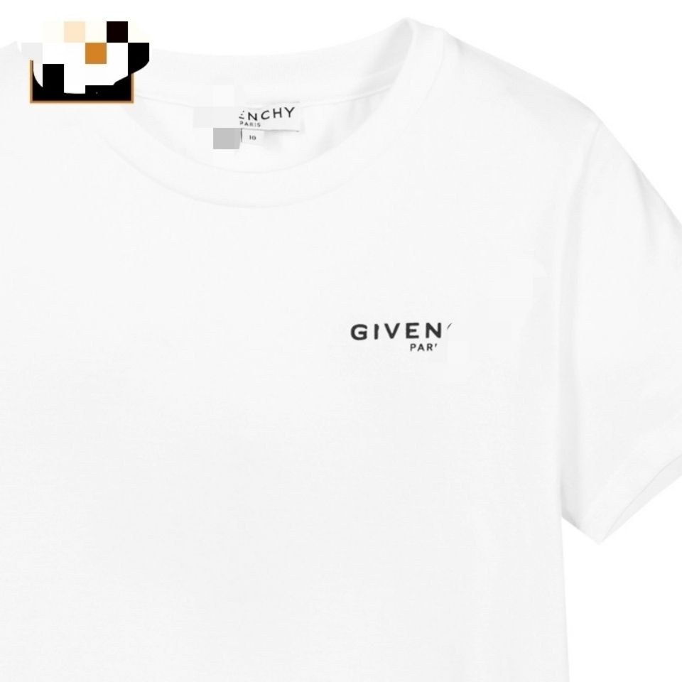 Spot tide thương hiệu G mùa hè mới tay ngắn nữ cổ điển chữ LOGO in cotton ngắn tay áo thun cổ nhãn + thẻ