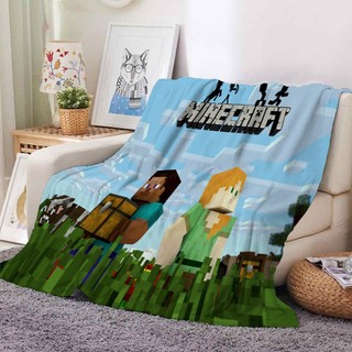Minecraft Chăn Flannel Phiêu Lưu Hộp Cát, mềm mại, thoáng khí, ấm, dùng điều hòa và văn phòng