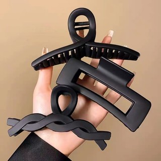 Kẹp Tóc Cỡ Lớn Màu Đen Nhám Kẹp Tóc Đuôi Ngựa Hình Cá Mập Phong Cách Hàn Quốc Xinh Xắn Cho Nữ