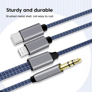Dây Cáp Âm Thanh 2 Trong 1 3.5mm Type C Aux Cho Điện Thoại