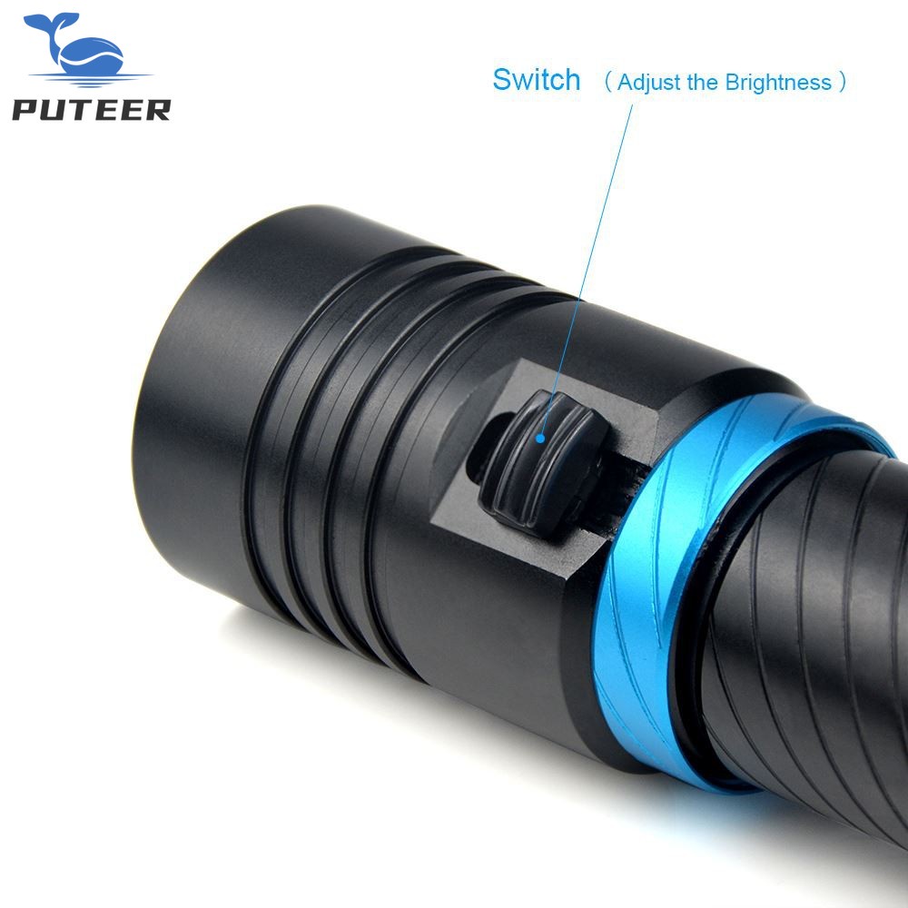 Đèn lặn Scuba LED Cree XM-L2, 2000LM, Chống Nước đến 100M