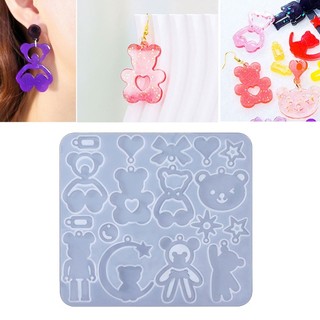 Flgo bowknot mặt dây chuyền khuôn nhựa epoxy có treo lỗ khuôn đồ trang sức làm thủ công
