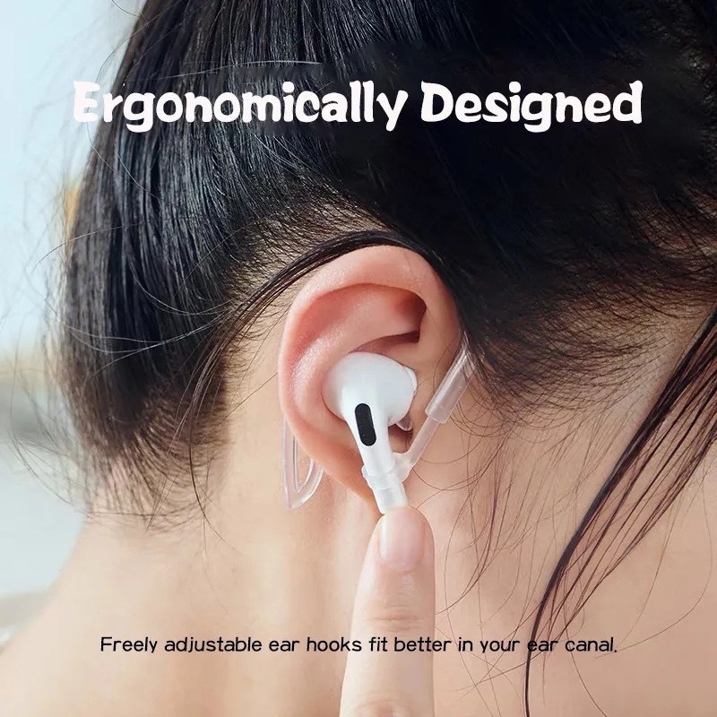 Móc tai nghe trong suốt tương thích cho apple airpods 1 thế hệ 2 / kẹp vòng đeo thể thao / móc tai chống mất silicone / nắp bảo vệ tai nghe bluetooth chống rơi