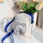 Gấu dễ thương in hình thỏ túi đeo chéo mini vải vuông ví hoạt hình hợp thời trang túi xách đeo vai túi điện thoại