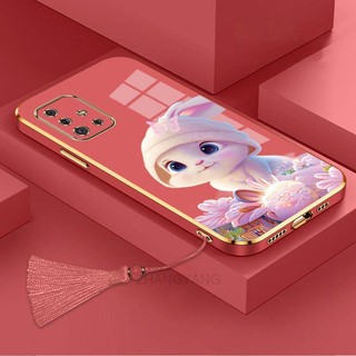 ốp lưng Samsung a51 a71 Ốp Điện Thoại Tpu Dẻo Mạ Màu Gradient In Hình Thỏ Kèm Dây Đeo Cho Samsung a51 a71
