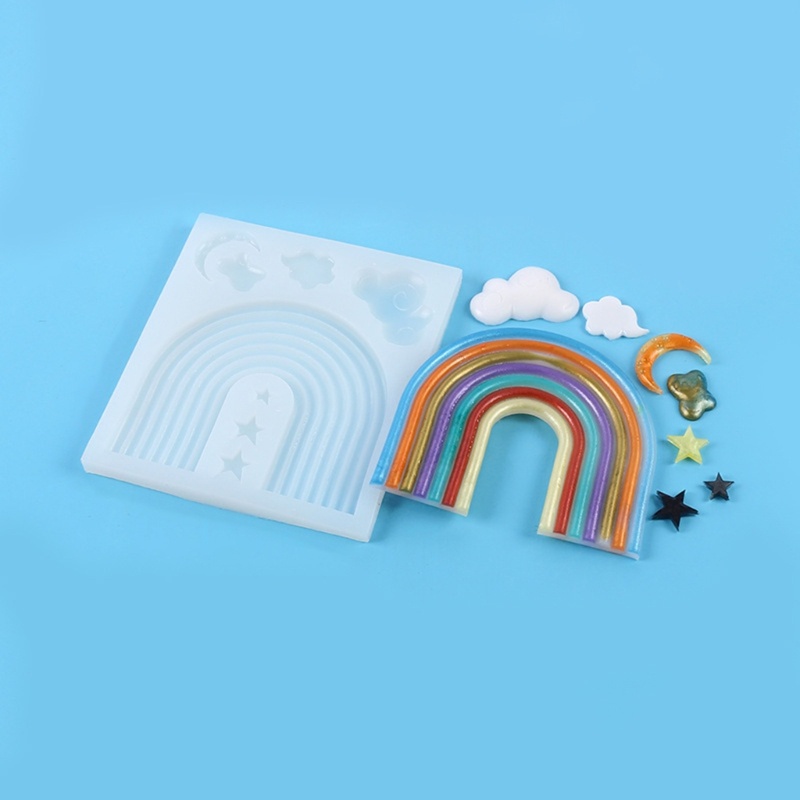 Inste Ngày Lễ Tình Nhân Cầu Vồng Khuôn Silicon Fondant Khuôn Socola DIY Đất Sét Nhựa Mô Hình Bánh Trang Trí Dụng Cụ Nướng Bánh Acces
