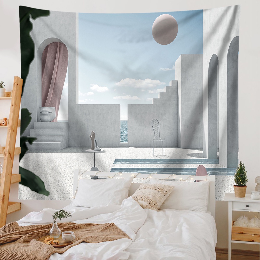 Thảm Treo Tường Kèm Kẹp Chất Liệu Polyester Trang Trí Phòng Ngủ
