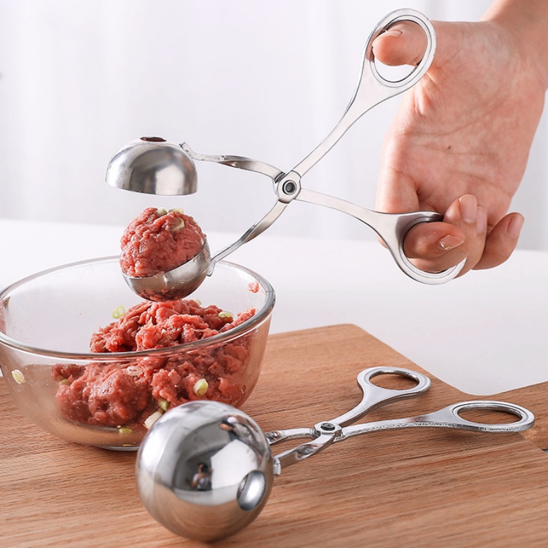 Kẹp Làm Thịt Viên / Kem / Trái Cây Đa Năng Chống Dính Bằng Thép Không Gỉ DIY