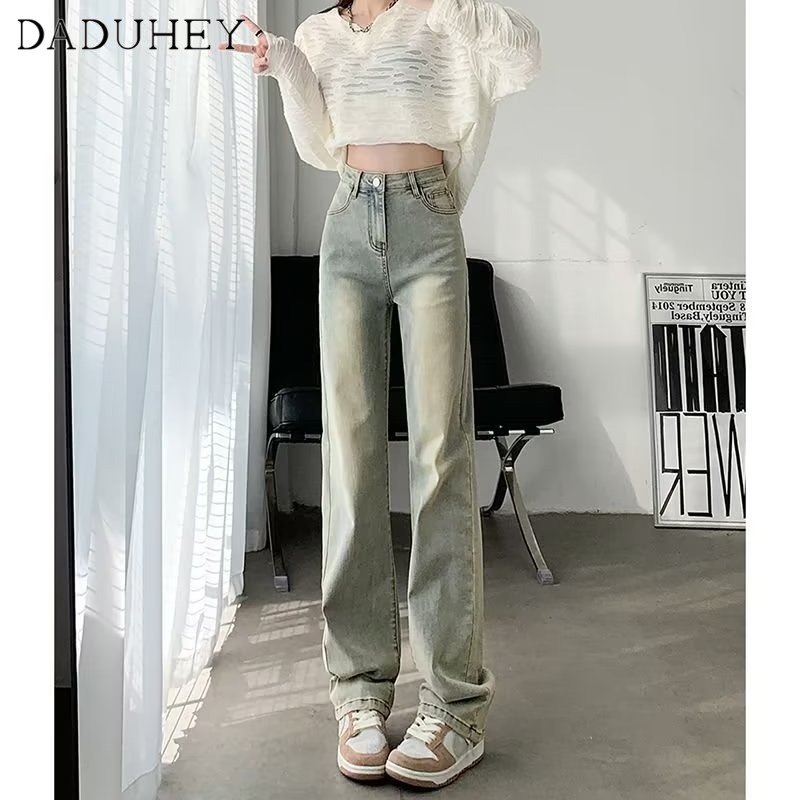 Ảnh Quần jean DADUHEY lưng cao dáng rộng phong cách thời trang Mỹ ấn tượng cho nữ 3