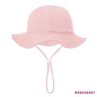 Mũ xô mùa hè MGG-Baby, Mũ ngư dân vành rộng chống nắng cho trẻ sơ sinh có dây đeo cằm