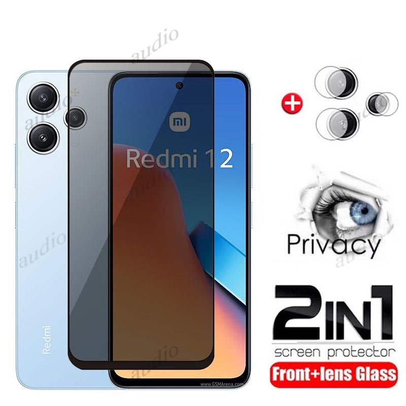 Màn Hình Riêng Tư 2in1 Có Ống Kính Phim Cho Redmi 13 12 4G 2024 Bảo Vệ Màn Hình Riêng Tư Kính Cường Lực Bảo Vệ Cho Redmi13 Redmi12 4G Camera Kính Điện Thoại Mặt Trước Phim Chống Gián Điệp