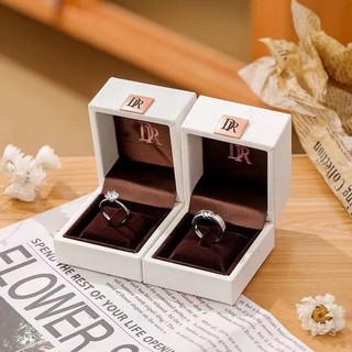 Dr Nhẫn kim cương giả Nhẫn moissanite một cặp nhẫn cưới mở điều chỉnh được đạo cụ lễ cưới/nhẫn cưới mô phỏng đôi