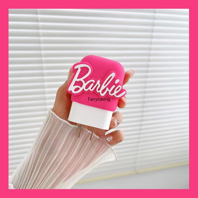 Ốp Điện Thoại Silicon Họa Tiết Búp Bê Barbie Thời Trang Thay Đổi Đầu Sạc USB Cho iPhone 18W / 20W 15 14 13 12 11 Pro Max