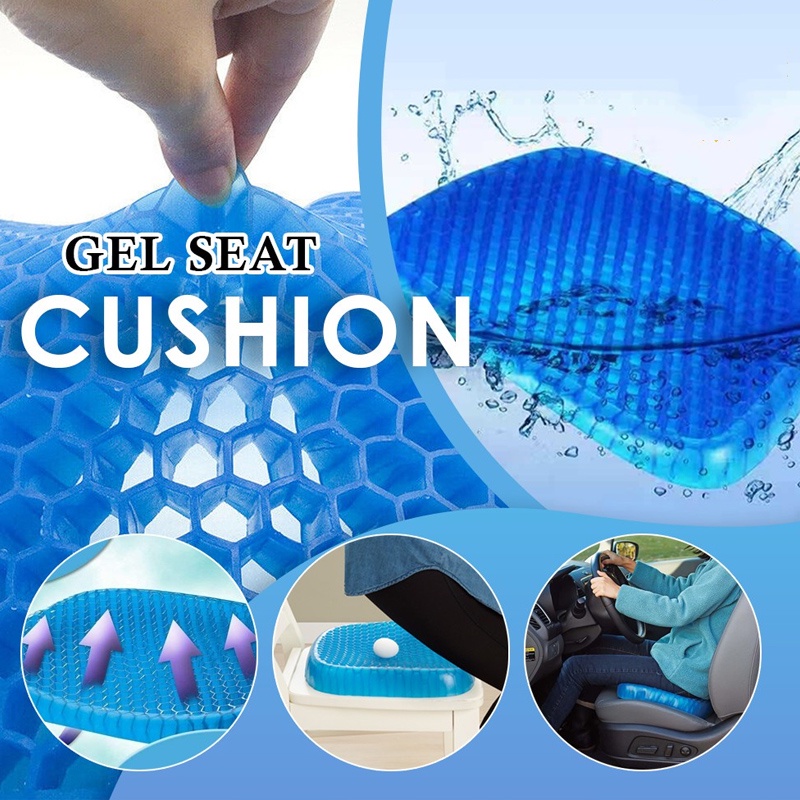 Đệm Ngồi Silicon 3D 2 Lớp Thoáng Khí Nệm Ngồi Ghế Ô Tô, Ệm Lót Ghế Silicon Văn Phòng Chống Đau Mỏi Lưng