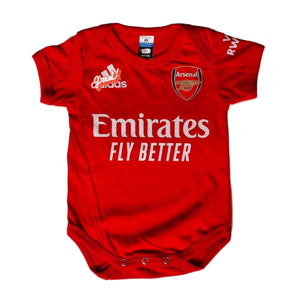 22-23 Áo liền quần bóng đá cho bé mùa giải mới Arsenall cho bé 0-12 tháng DURZ