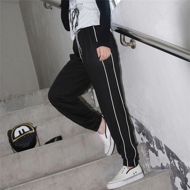 Quân thể thao 2 sọc ống suông unisex