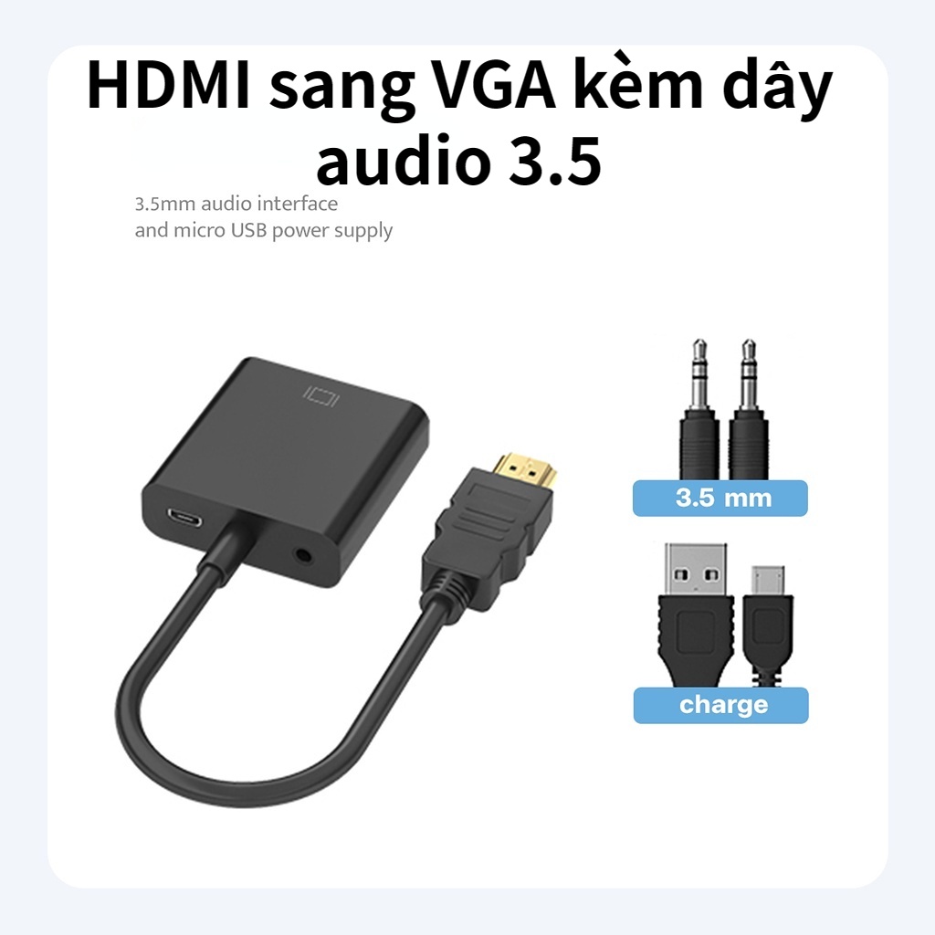 Bộ đầu chuyển cổng HDMI ra VGA - Cáp chuyển đổi HDMI sang VGA kèm dây ...