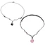 Yoo Black Gemstone-States Choker Dây Dệt Áo Len Dây Chuyền Trang Sức Cho Nữ