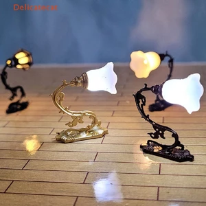 Nrl 2 Chiếc 1 / 12 DollHouse Đèn Tường Mô Hình Sân Vườn Đèn Chùm Bàn Cát Đèn Led