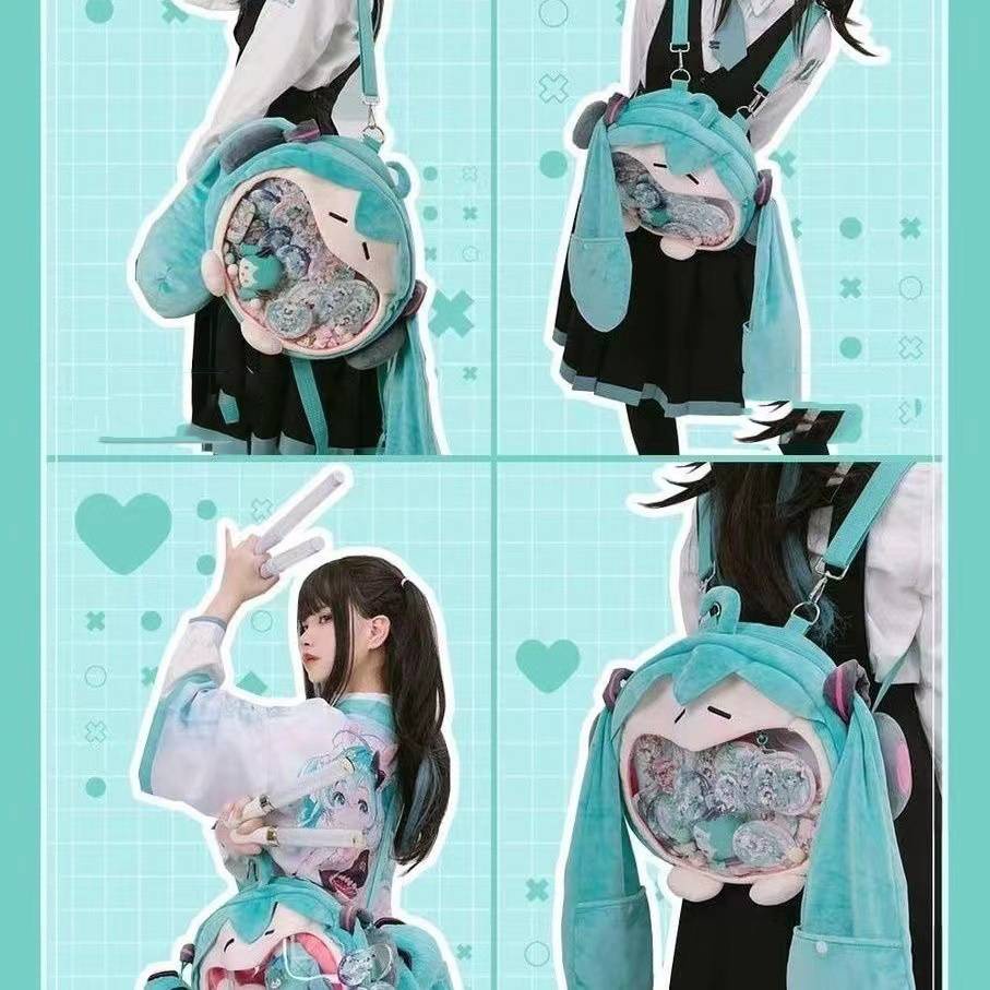 Ba Lô Đeo Vai Hình Hatsune Miku Nhồi Bông Cỡ Lớn Đa Năng Thời Trang Cho Nữ GT2